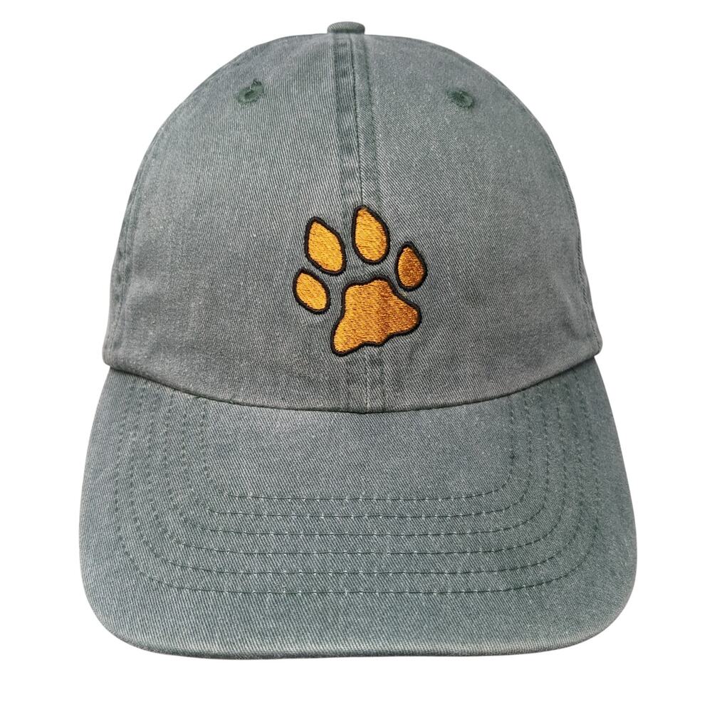 PPAD Strapback Hat Green One Size Embroidered Logo Paw Fahrenheit